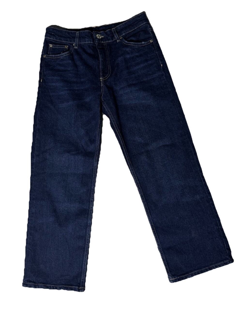 New Zara Womens Medium Dark Wash Straight Leg Denim Jeans Sz 6 Classic Capsule